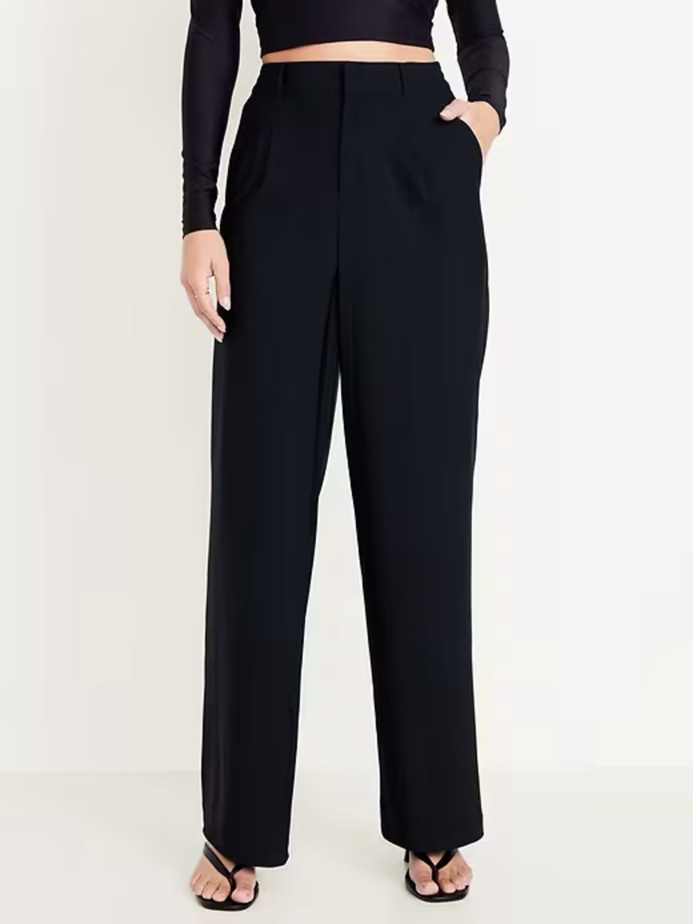 Rafaella Black Straight-Leg Dress Pants